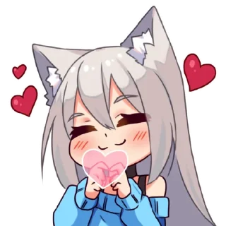 Sticker Кошечка Муся - I Love you! - 7