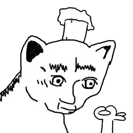 эскиз рисование кошка