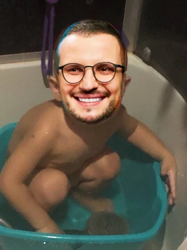 человеческое лицо Человек купание