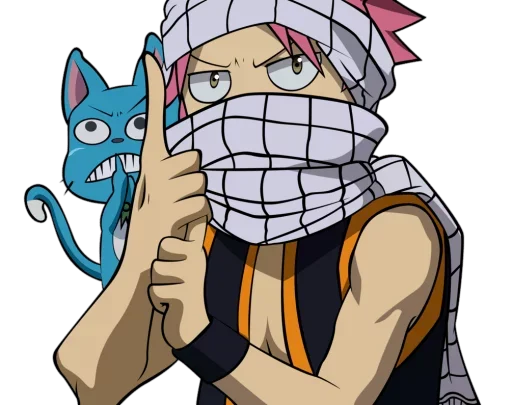 Стикер Natsu+Lucy+Happy @CAT_Bot_00 - 6