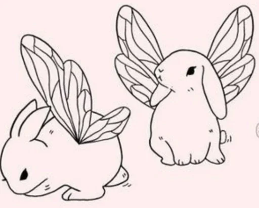 эскиз кролик линейное искусство