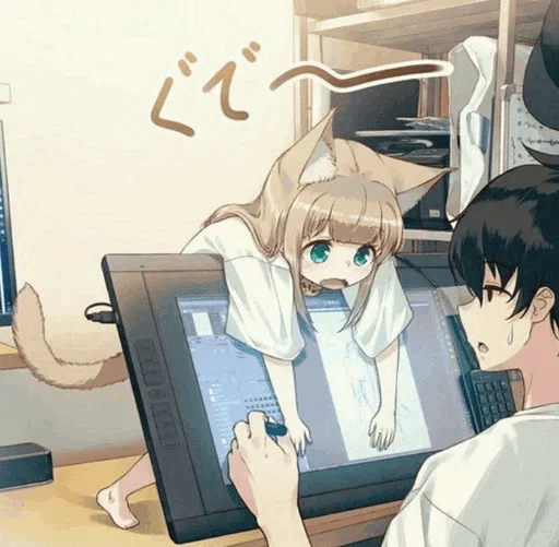 Стикер Osakana neko chan  kinako - 7