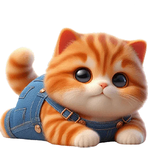 Sticker Orange_Cat_Boring_face_Nyasticks - 1