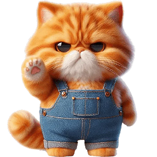 Стикер Orange_Cat_Boring_face_Nyasticks - 1