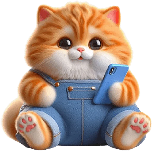 Стикер Orange_Cat_Boring_face_Nyasticks - 1