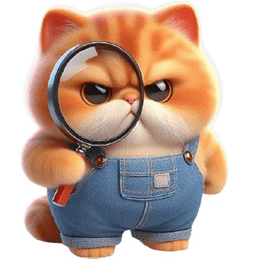 Стикер Orange_Cat_Boring_face_Nyasticks - 1