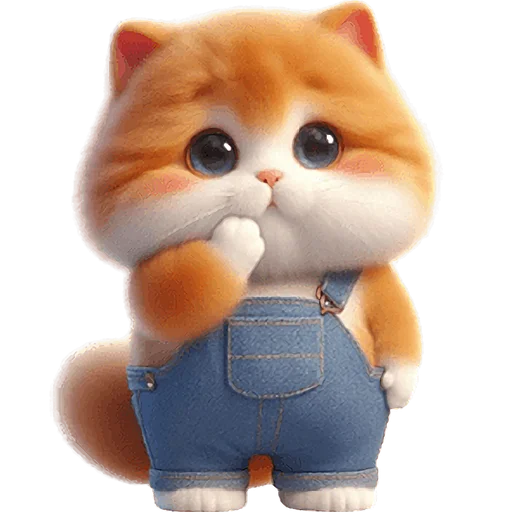 Sticker Orange_Cat_Boring_face_Nyasticks - 1