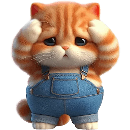 Sticker Orange_Cat_Boring_face_Nyasticks - 1