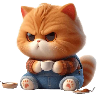 Стикер Оранжевый кот @Nyasticks - 1