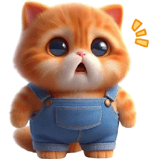 Стикер Оранжевый кот @Nyasticks - 10