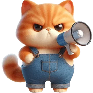 Стикер Оранжевый кот @Nyasticks - 8