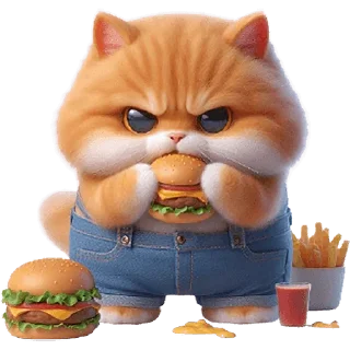 Стикер Оранжевый кот @Nyasticks - 7