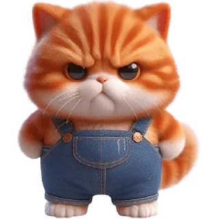 Стикер Оранжевый кот @Nyasticks - 5