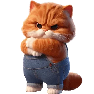 Стикер Оранжевый кот @Nyasticks - 11