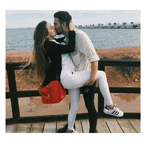 person kiss clothing