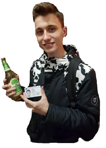 person clothing bottle