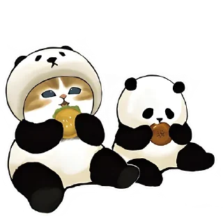 Стикер Панда и Котик - 10