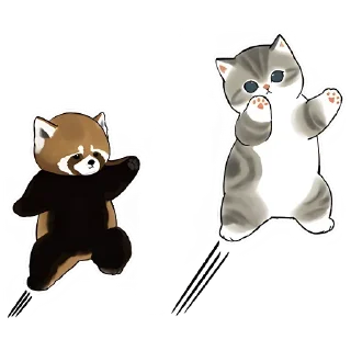 Стикер Панда и Котик - 2