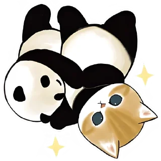 Стикер Панда и Котик - 6