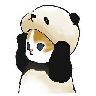 Стикер Панда и Котик - 7