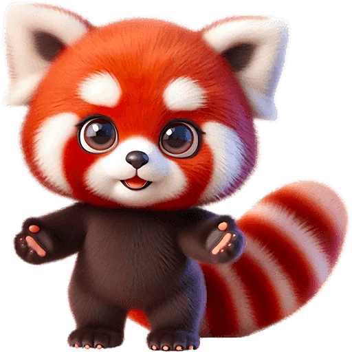 Sticker Panda_red_cute_Nyasticks - 1