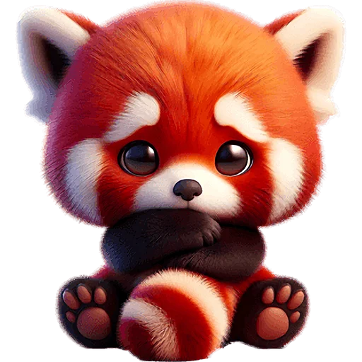 Sticker Panda_red_cute_Nyasticks - 1