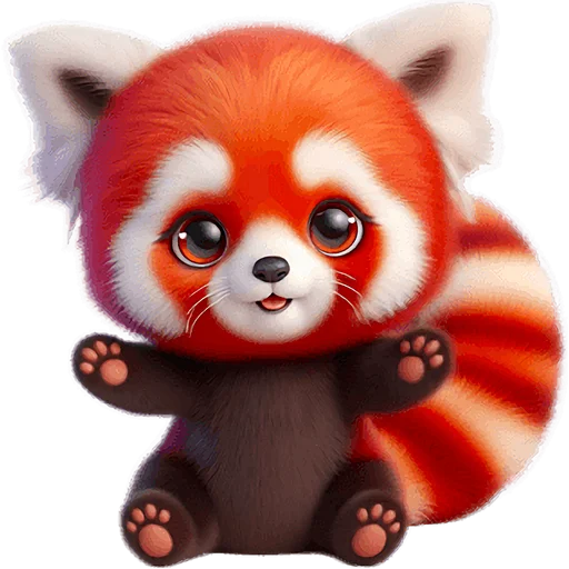Sticker Panda_red_cute_Nyasticks - 1