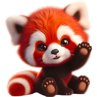 Стикер Красная панда @Nyasticks - 10