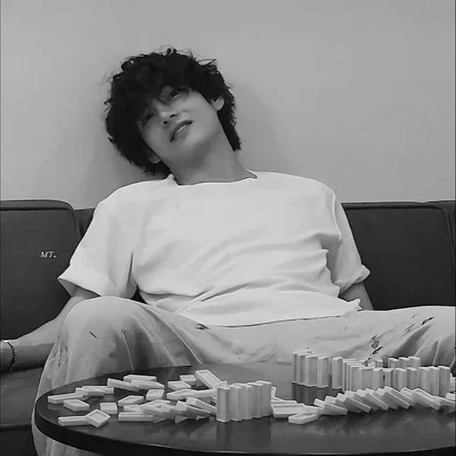 person black and white indoor