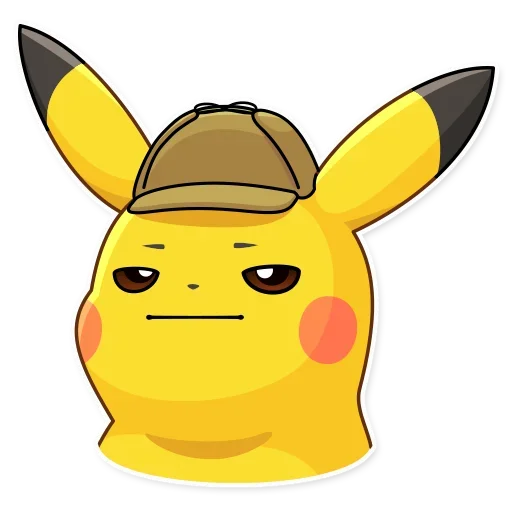 Стикер Пикачу детектив @nyasticks - 3