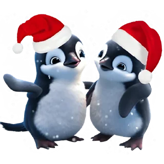 Стикер Новогодние пингвины @Nyasticks - 5
