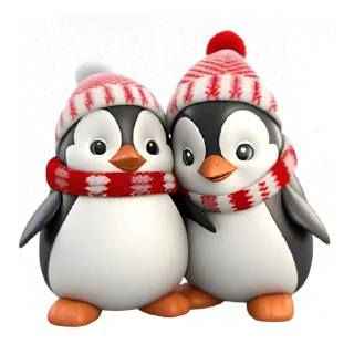 Стикер Новогодние пингвины @Nyasticks - 8