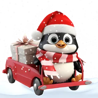 Стикер Новогодние пингвины @Nyasticks - 6