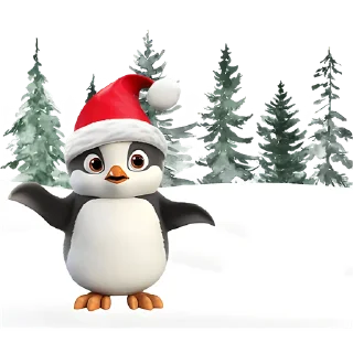 Стикер Новогодние пингвины @Nyasticks - 3