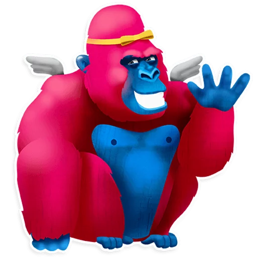 Pink Gorilla (@addstickers|Stickergram.ru) - 