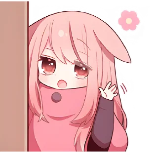 Стикер Розовый зайчик @Nyasticks - 5