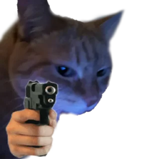Стикер Котики с пистолетами - 2