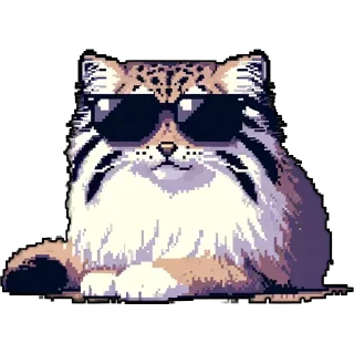 Sticker @emodji_all 👈 Пиксельный Манул 👉 @emodji_all - 2