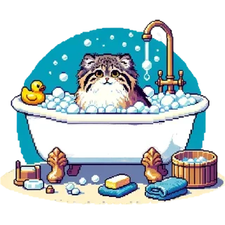 Sticker @emodji_all 👈 Пиксельный Манул 👉 @emodji_all - 0