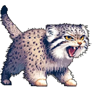 Sticker @emodji_all 👈 Пиксельный Манул 👉 @emodji_all - 5