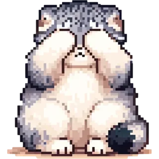 Sticker @emodji_all 👈 Пиксельный Манул 👉 @emodji_all - 3