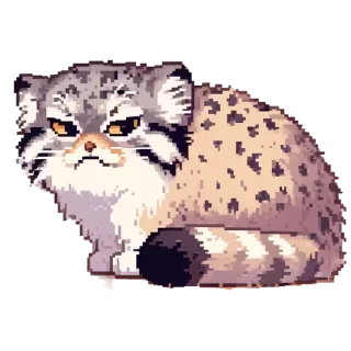 Sticker @emodji_all 👈 Пиксельный Манул 👉 @emodji_all - 6