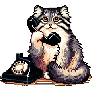 Sticker @emodji_all 👈 Пиксельный Манул 👉 @emodji_all - 7