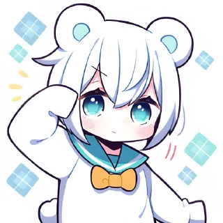 Стикер Полярная мишка-тян @nyasticks - 2