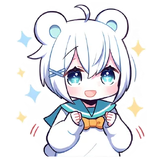 Стикер Полярная мишка-тян @nyasticks - 6