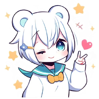 Стикер Полярная мишка-тян @nyasticks - 5