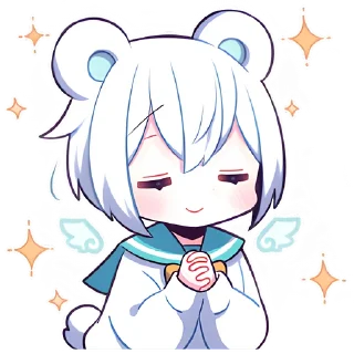 Стикер Полярная мишка-тян @nyasticks - 10