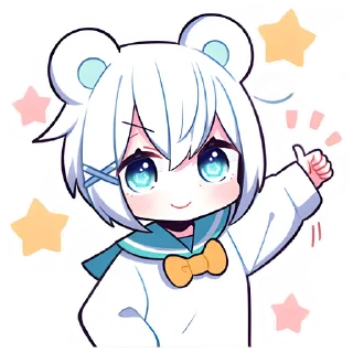 Стикер Полярная мишка-тян @nyasticks - 7