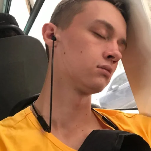 person human face headphones