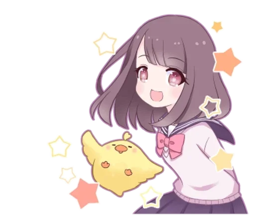 Стикер Позитивная-тян - @tg_sticks - 10